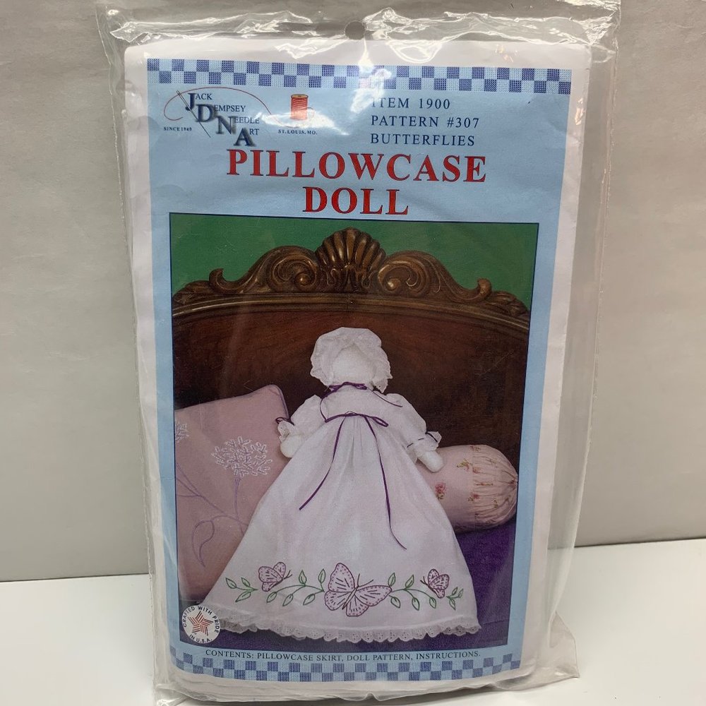 Jack Dempsey Pillowcase Doll Butterflies kit